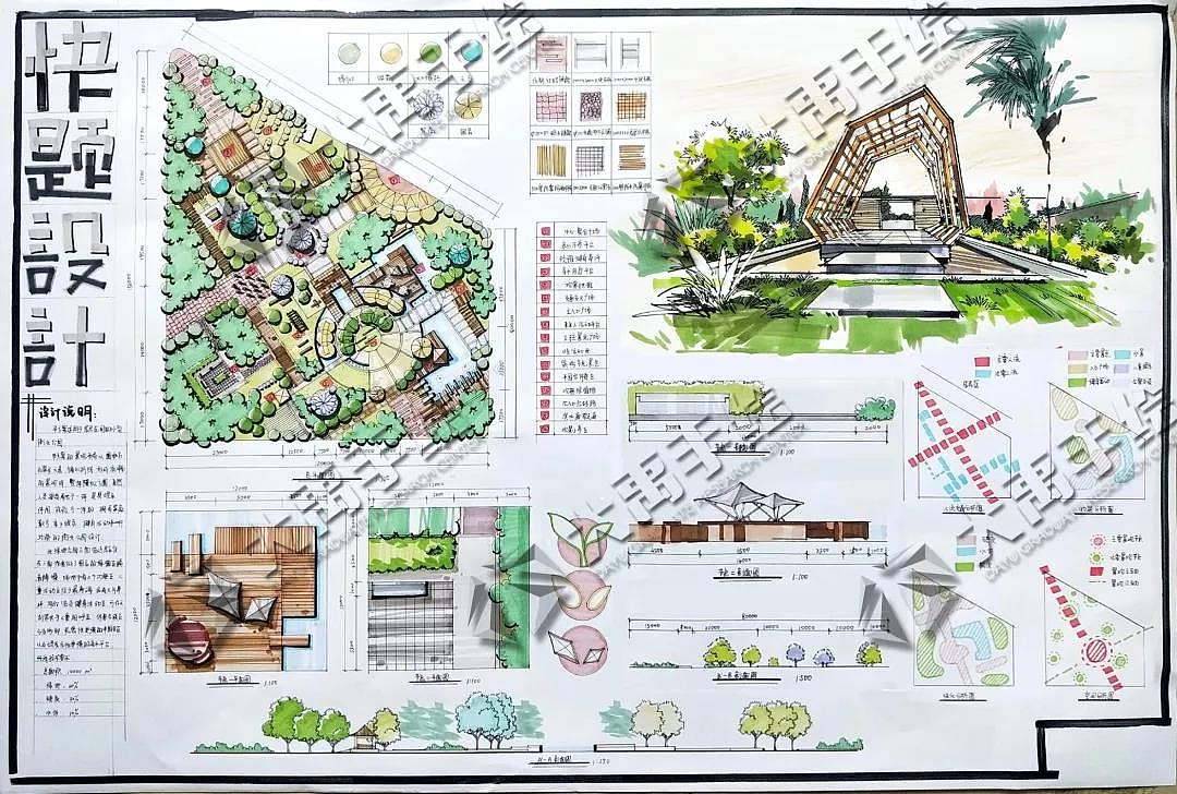 大禹手绘武汉校区规划快题优秀作品欣赏