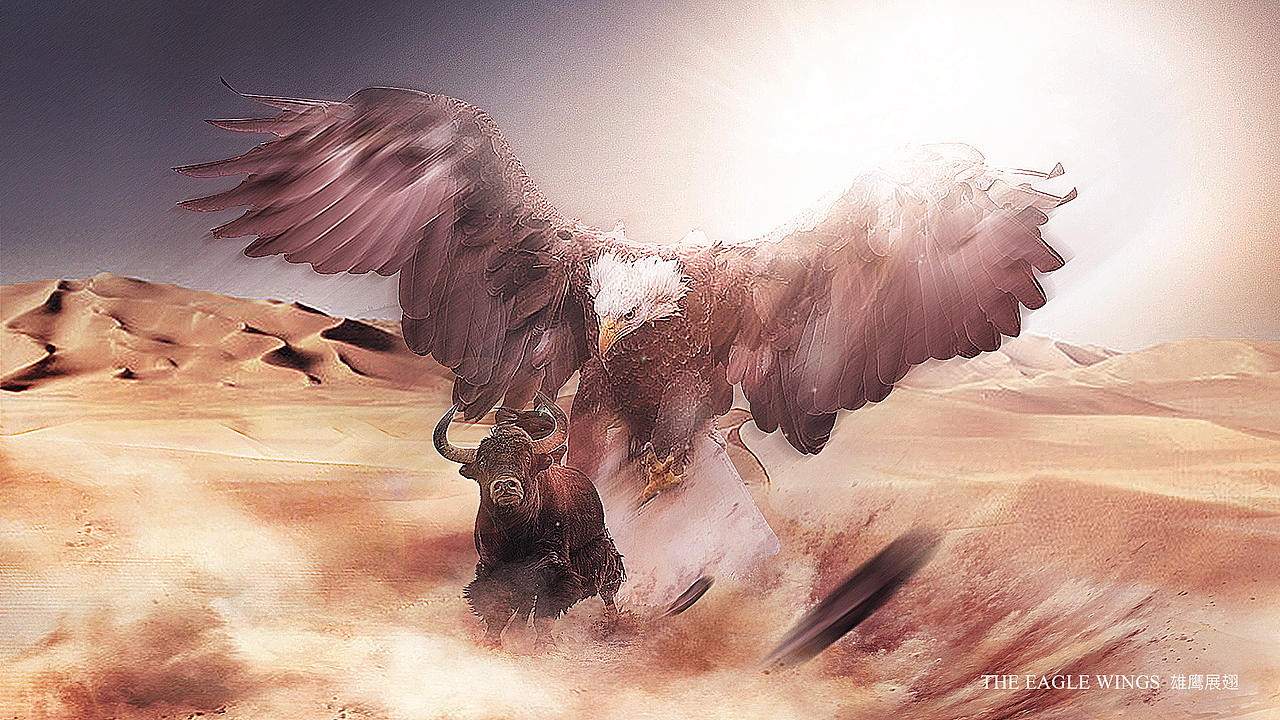 王者归来/雄鹰展翅合成(杨过雕兄)|平面|海报|glyzyl_原创作品-站酷