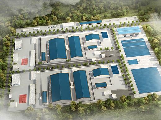 智能猪场三维场景效果图