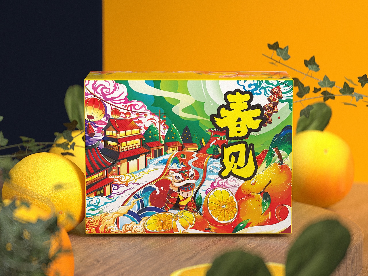 春见鲜橙手绘包装