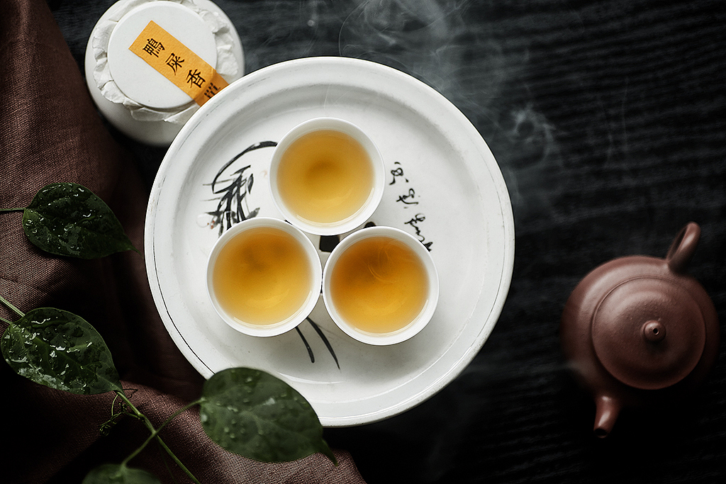一组茶叶拍摄