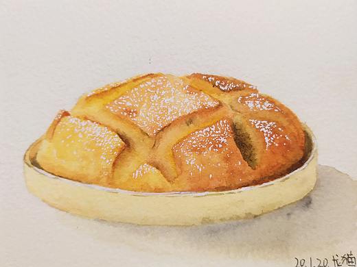 水彩美食||面包（个人主页-ZNDIzNzI2MDA=） - 创作习作 - 站酷设计师张龙猫原创素材 - 站酷ZCOOL