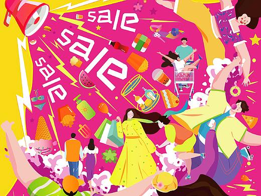 泉屋holiday kv（个人主页-ZNDU4NTIxMzI=） - 商业插画 - 站酷设计师坦然YT原创素材 - 站酷ZCOOL