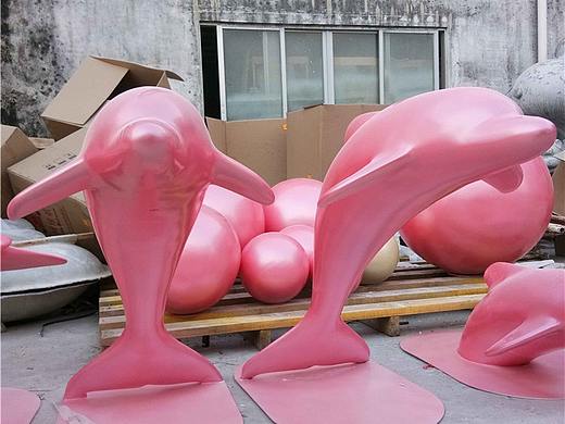 玻璃钢彩绘海豚造型雕塑树脂道具美陈摆件仿真海洋生物