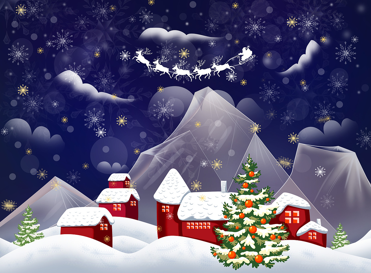 圣诞节插画（图ZMzg4ODU2MjQ=） - 商业插画 - 站酷设计师一休bear原创素材 - 站酷ZCOOL