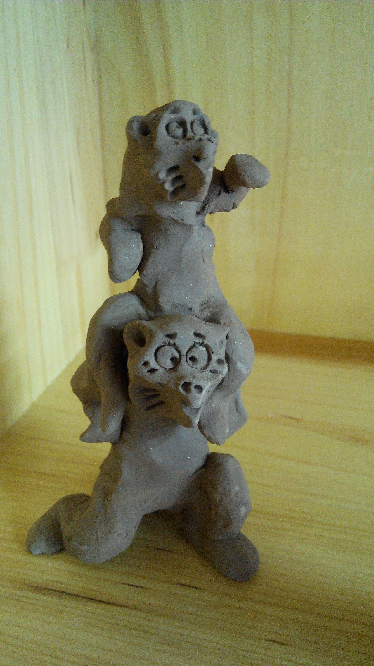 传统纯手捏泥猴塑新斋的潘纪坤