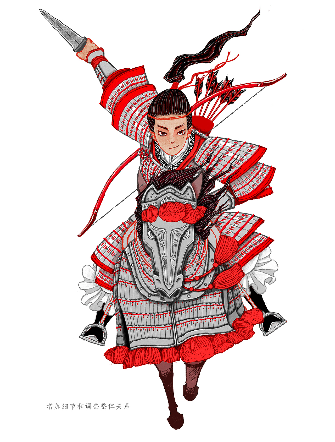 国风插画-花木兰