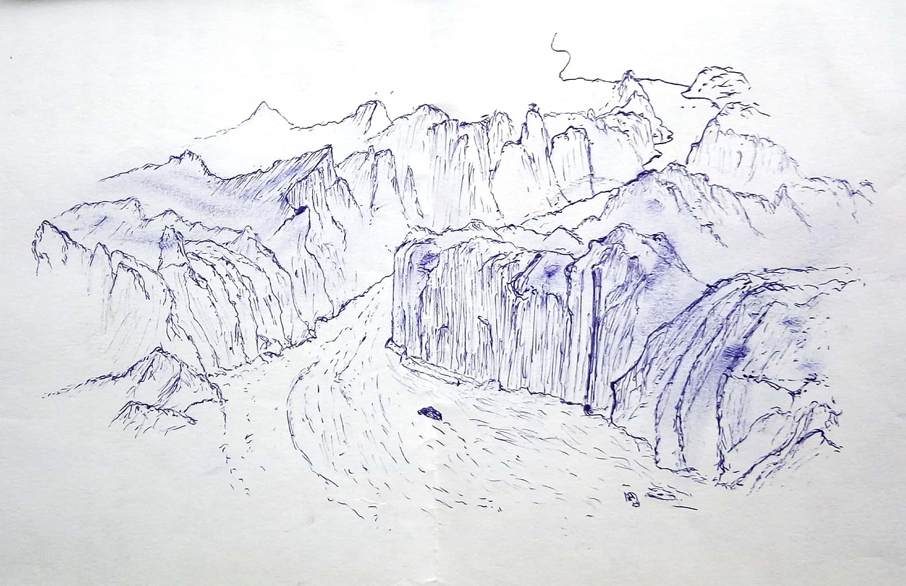 芦荻飞霜载月归,一组涂鸦