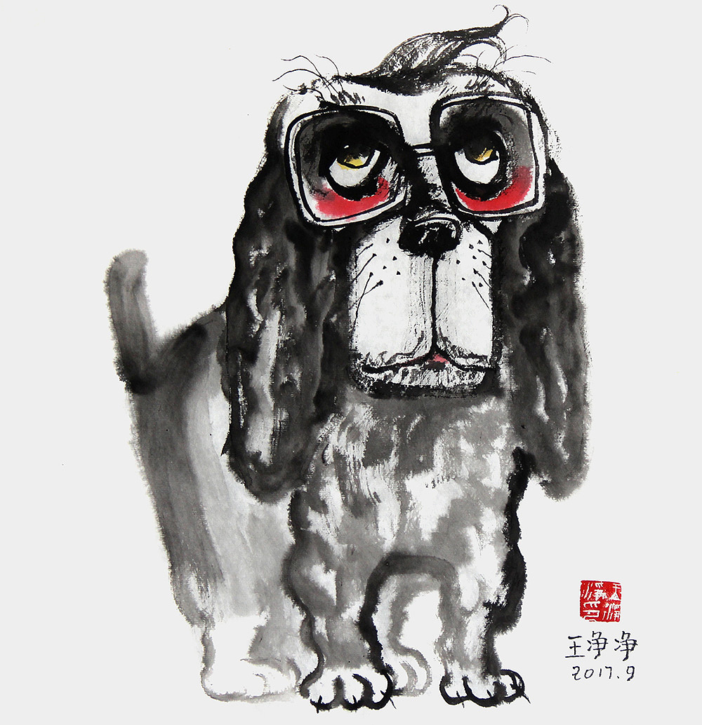 画儿晴天王净净卡萌萌宠水墨画水墨动物画