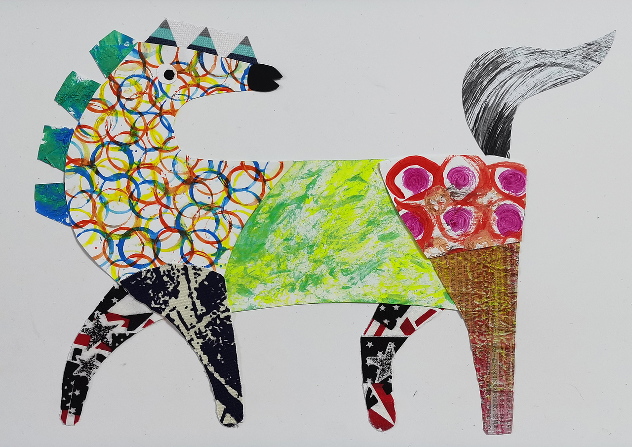 《动物形象》综合材料装饰画系列作品