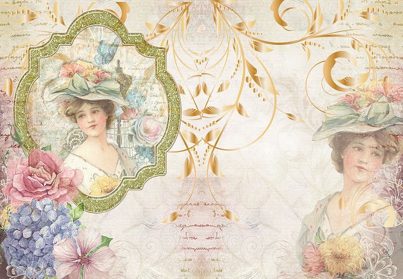 复古英伦风经典明信片免扣png素材