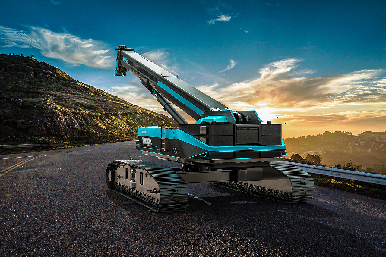 SUNWARD 山河智能 - 5G履带式起重机（图ZMjc3NTMzMjAw） - 工业用品/机械 - 站酷设计师山城SHANCHENG原创素材 - 站酷ZCOOL