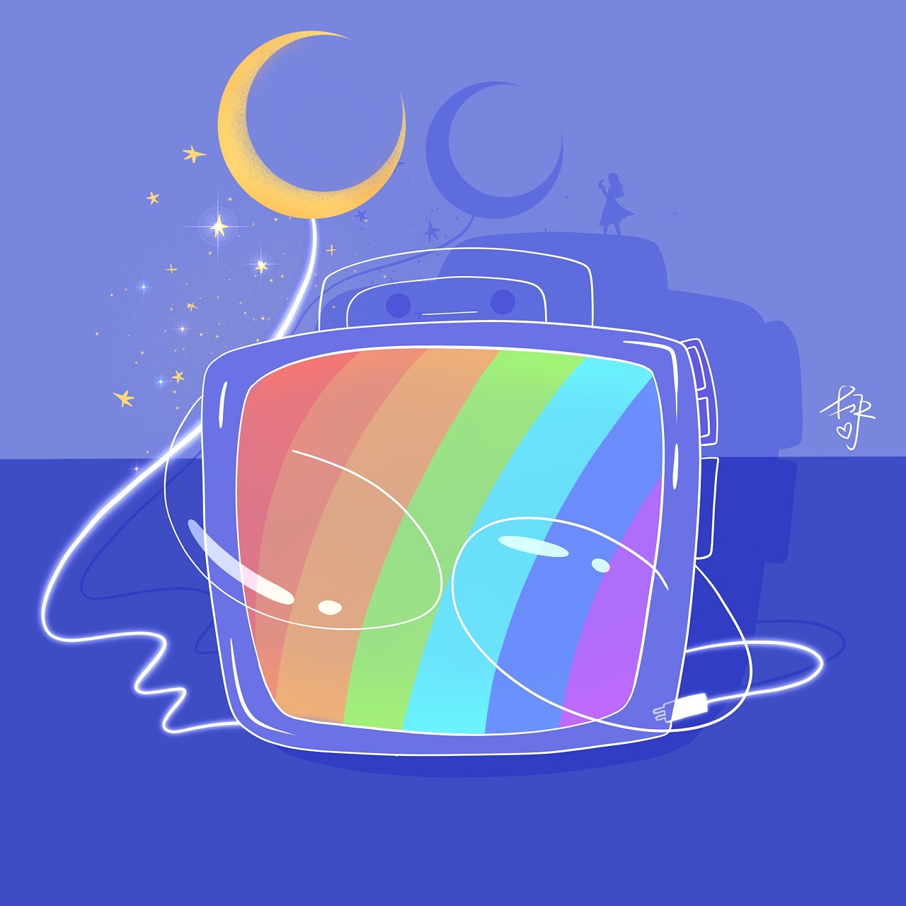 《电视》|插画|儿童插画|小黄豆_vawo - 原创作品 - 站酷 (zcool)