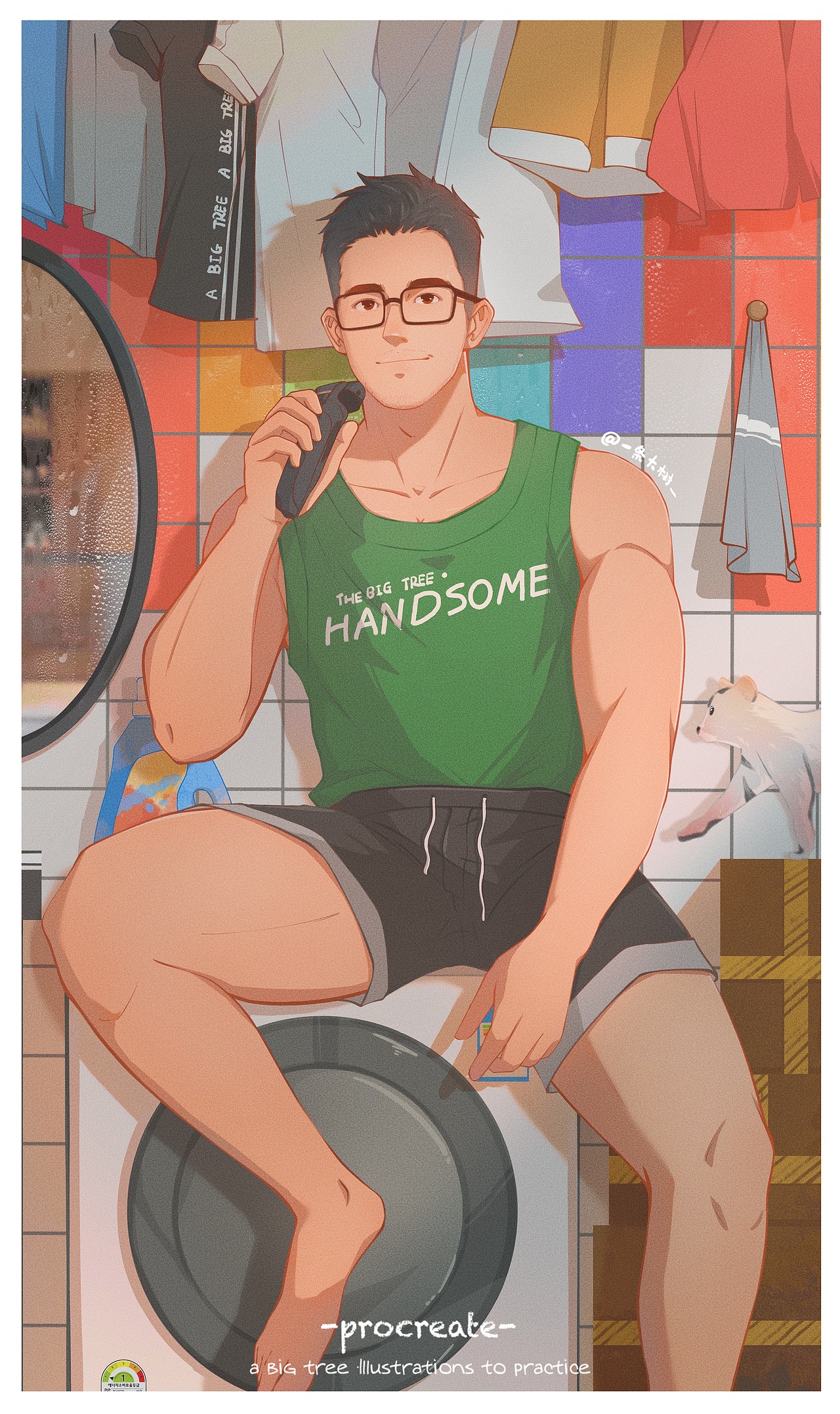 爱做家务的男生（图ZMzA3MTE5OTYw） - 创作习作 - 站酷设计师一条大樹原创素材 - 站酷ZCOOL