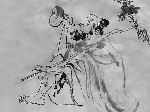 国画水墨人物画毛笔临写