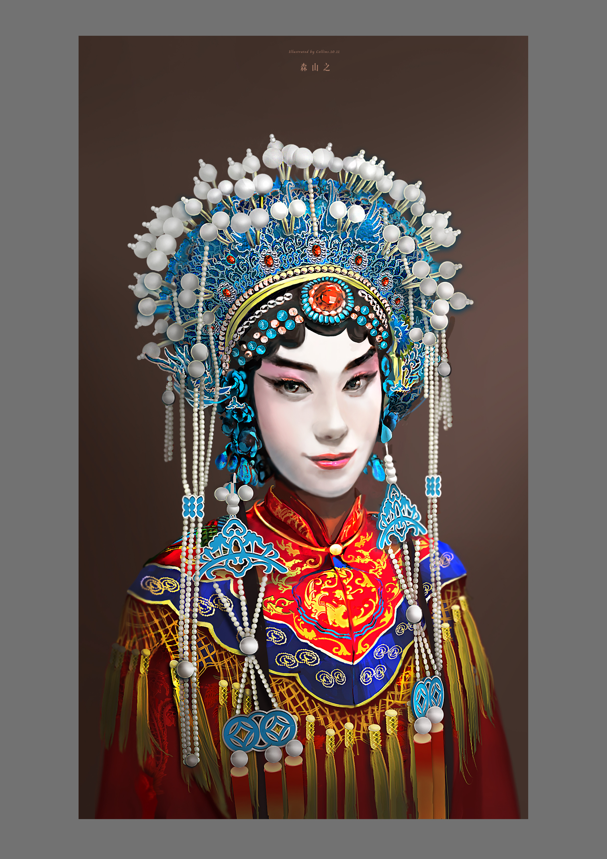 凤冠霞帔,贵妃醉酒|插画|商业插画|gunhoguns_8 - 原创作品 - 站酷