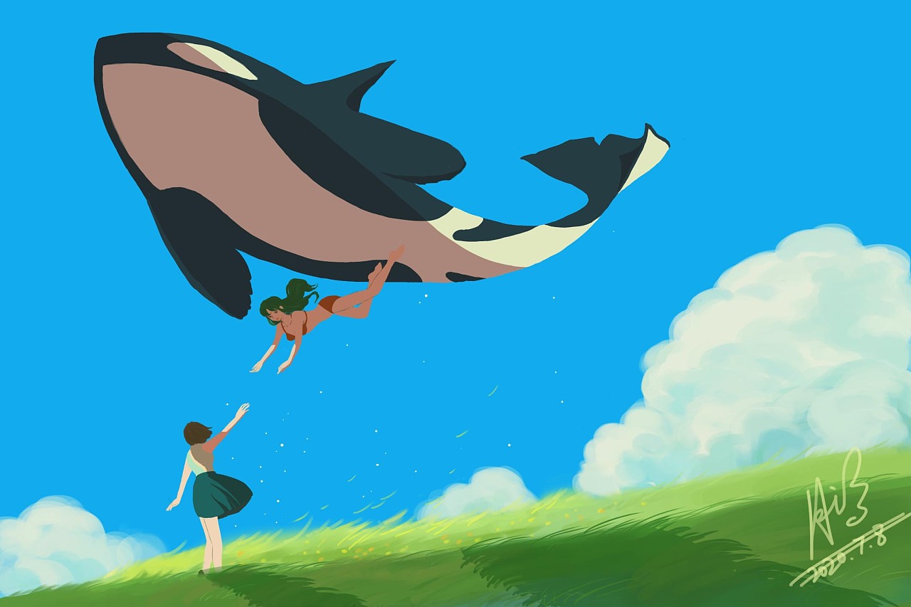 虎鲸|插画|创作习作|月之翼 - 原创作品 - 站酷 (zcool)