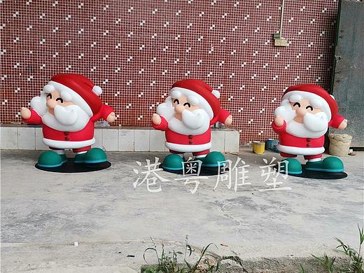 Christmas圣诞节玻璃钢圣诞老人圣诞爷爷卡通雕塑美陈