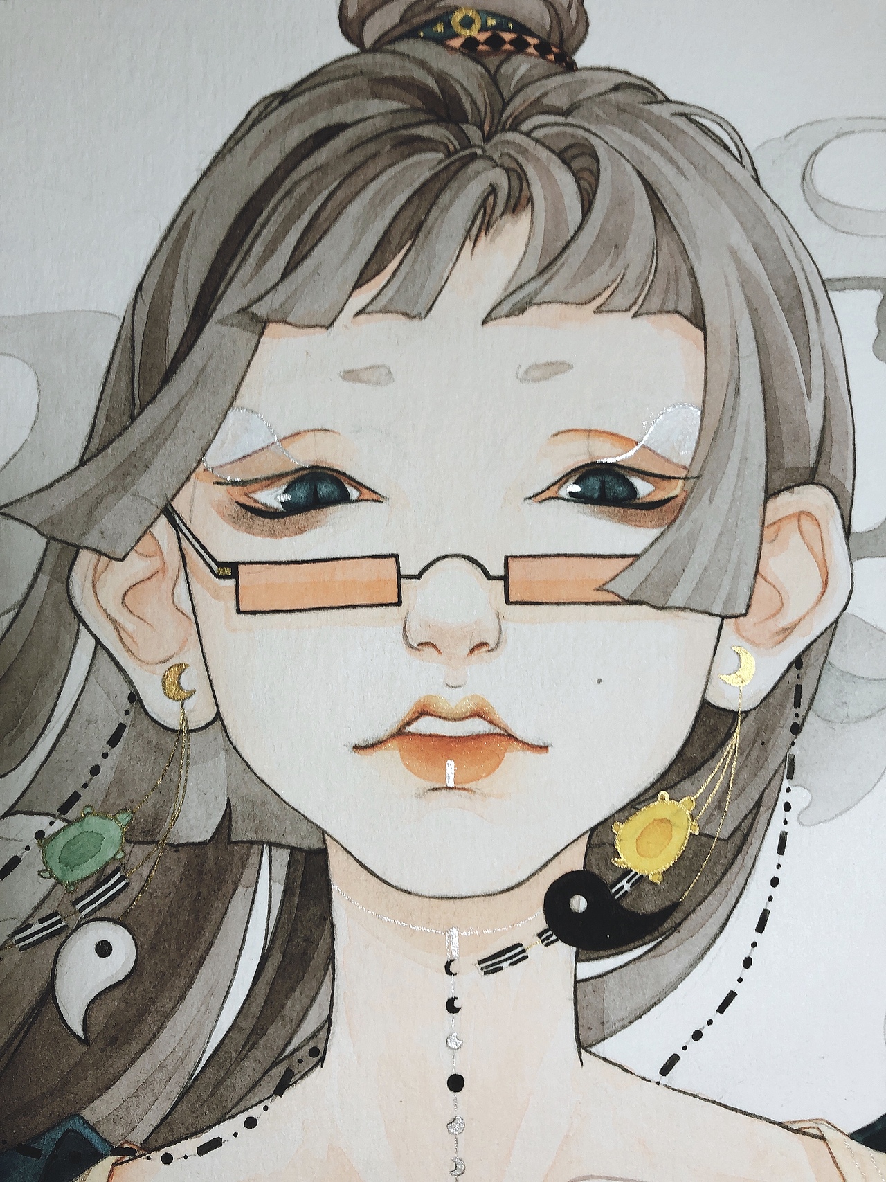 「竹,花,烟,月」