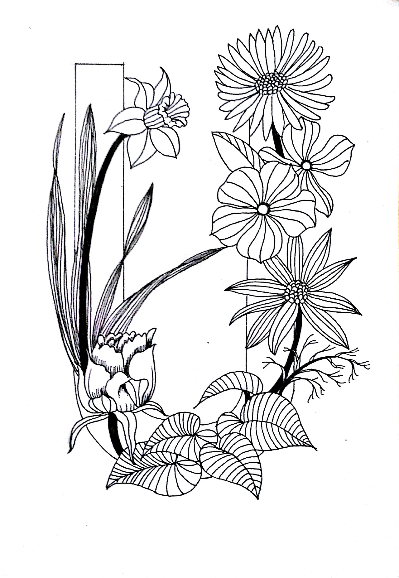 系列字母花卉插画（图ZMTQxMDk1OTYw） - 绘本 - 站酷设计师麟松原创素材 - 站酷ZCOOL