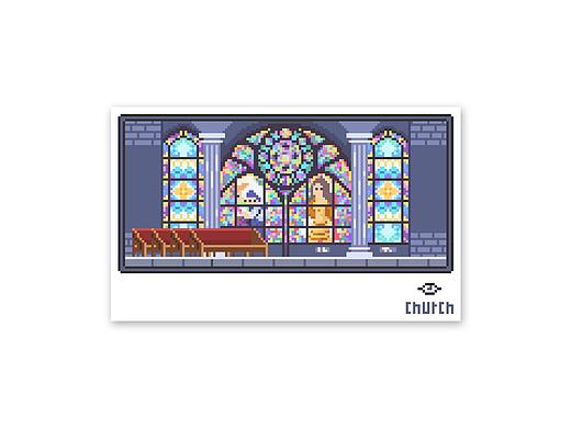 像素畫-教堂（個人主頁-ZNTQxNjQ3MjA=） - 像素畫 - 站酷設(shè)計師108只兔子原創(chuàng)素材 - 站酷ZCOOL