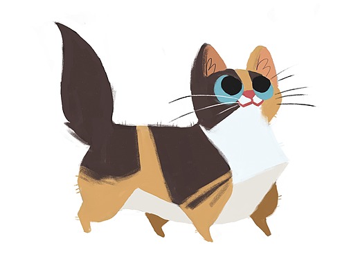 插画临摹-三花猫