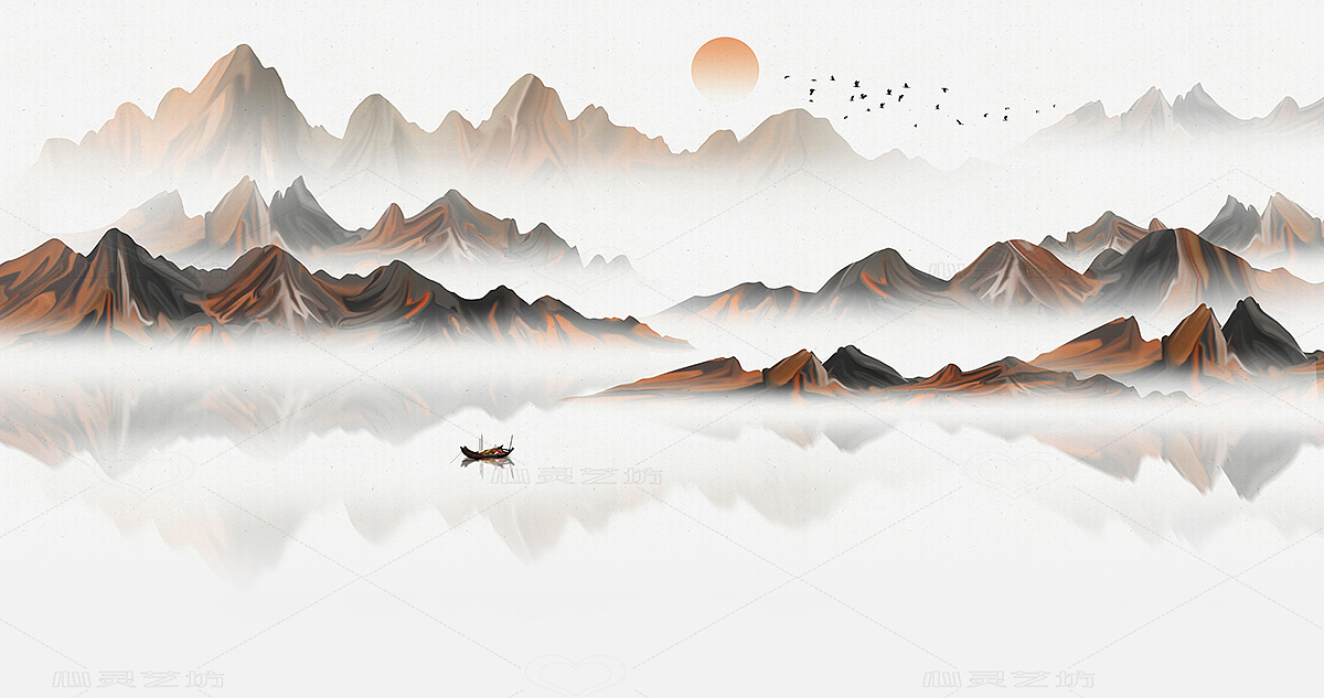 金色鎏金山水画（图ZMjczNjQ4ODg4） - 商业插画 - 站酷设计师心灵艺坊原创素材 - 站酷ZCOOL