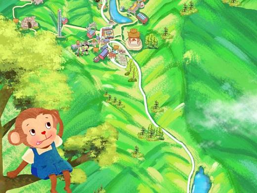 五龙口手绘地图