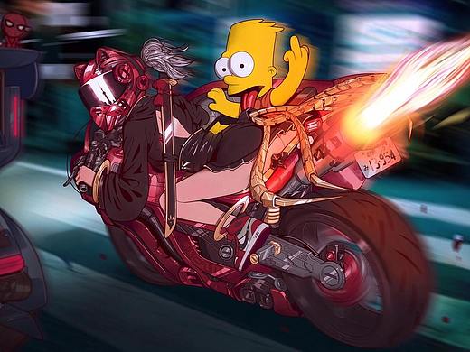 Mashup潮流插画：Motorcycle girl（个人主页-ZNDkxNzcyNzY=） - 商业插画 - 站酷设计师MASHUP原创素材 - 站酷ZCOOL