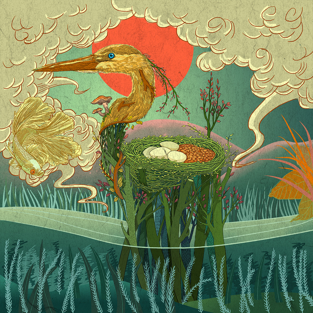 《異世界》2015年與後浪出版社合作創作的黑白線稿/色彩稿是自己的練習(图ZODA4MjY3MjA=) - 商业插画 - 站酷设计师秋岭QIULING原创素材 - 站酷ZCOOL