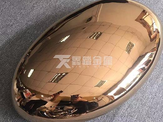 镜面玫瑰金不锈钢鹅卵石雕塑