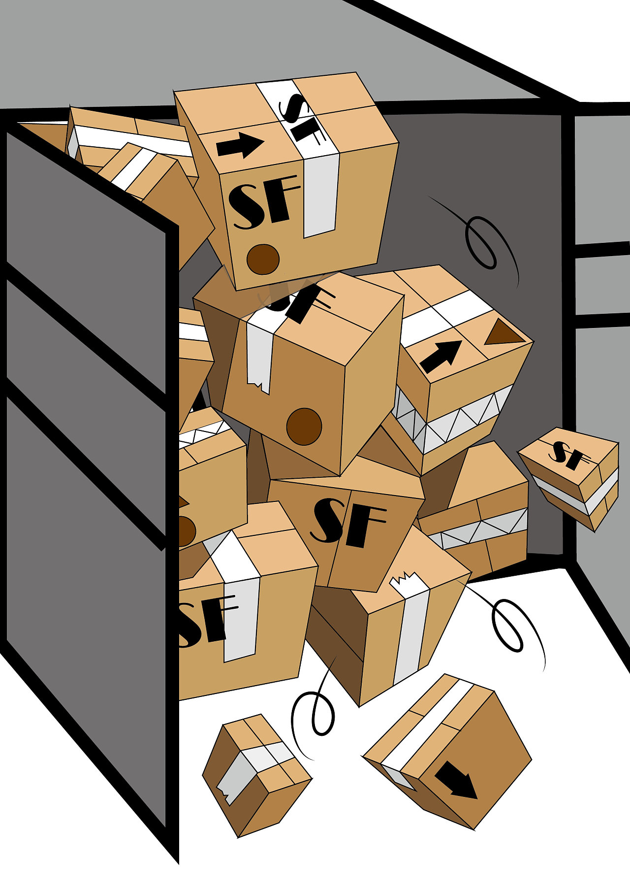 快递小哥有多难系列插画招贴海报