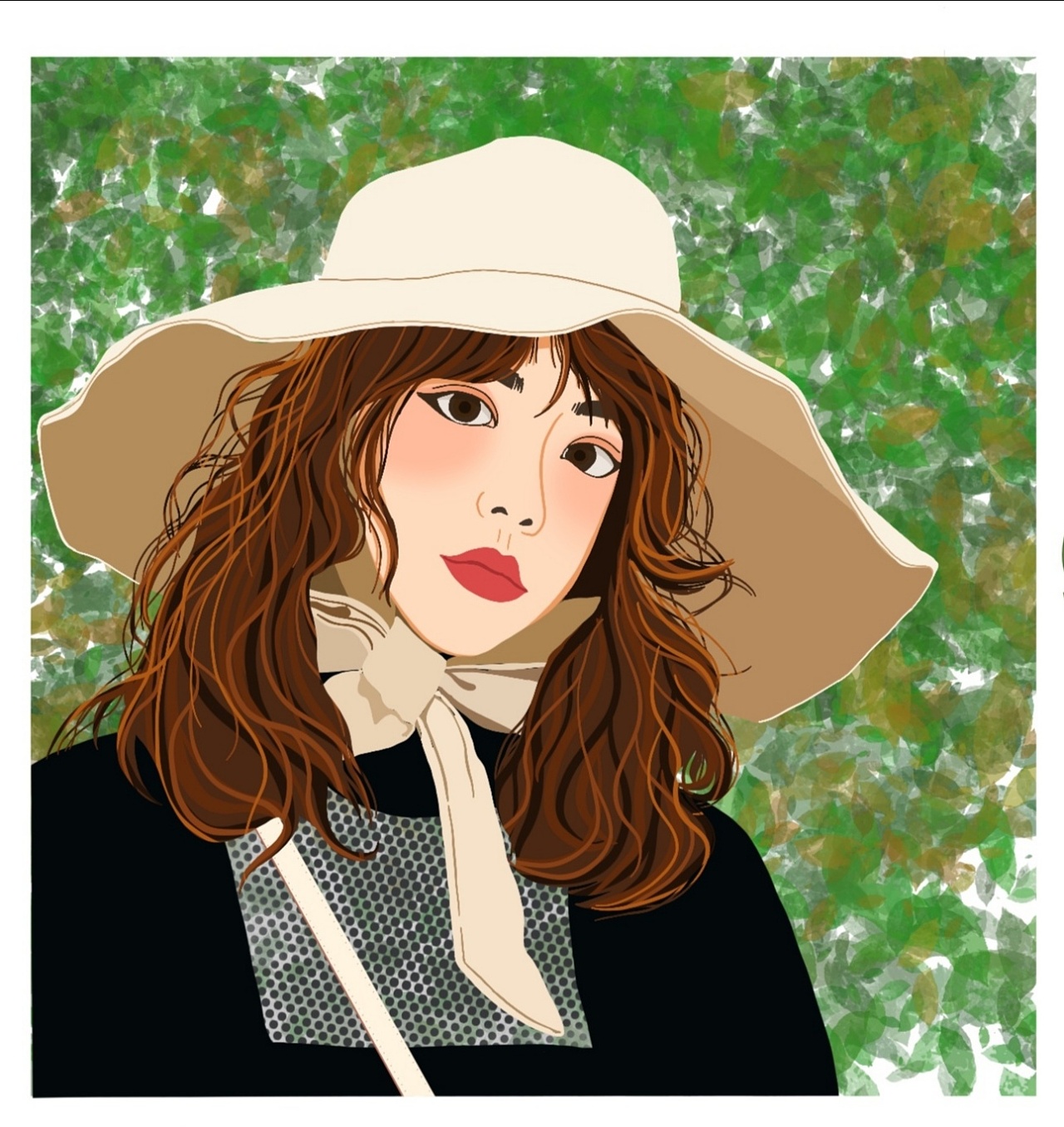 一组戴帽子头像绘画