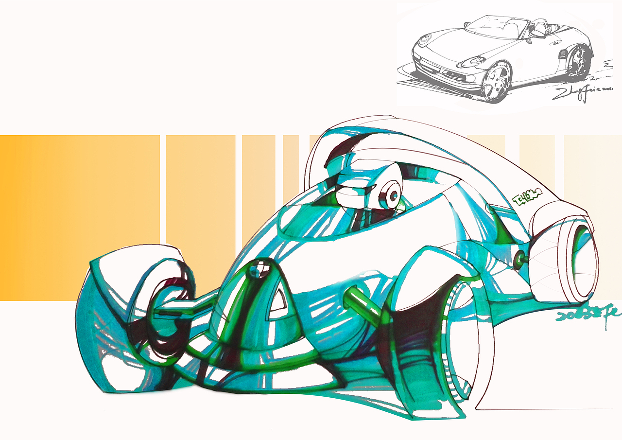 产品/汽车手绘 人物插画（图ZNzcwMzg5NzY=） - 创作习作 - 站酷设计师ZFF_F原创素材 - 站酷ZCOOL