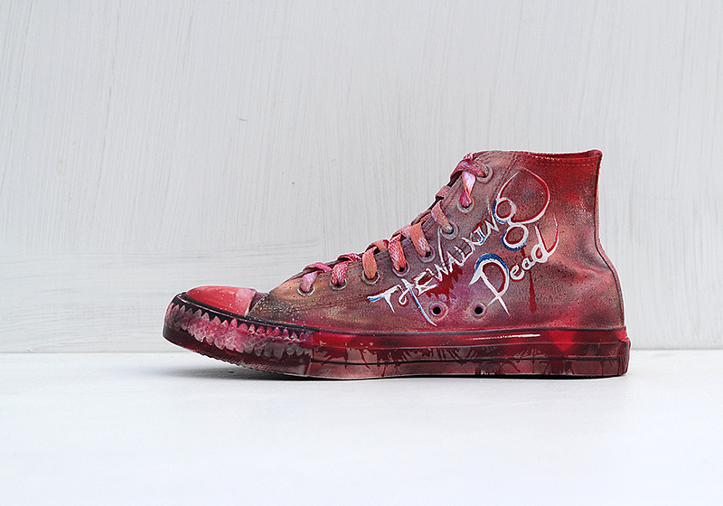 美剧《行尸走肉》纯手绘主题定制帆布鞋