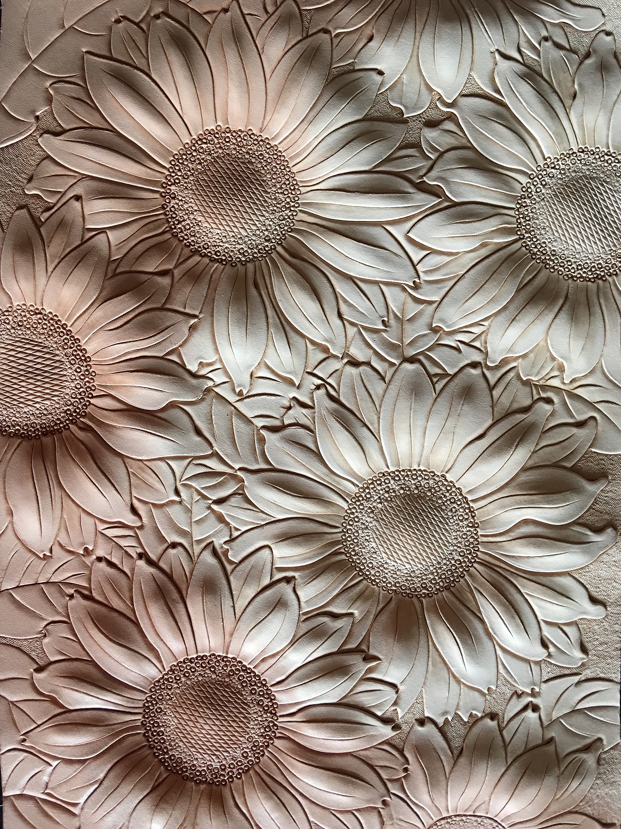 皮雕装饰画—-向日葵