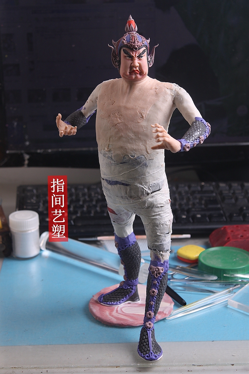贺加贵面塑软陶(韦陀菩萨 )(图ZNzY4MDM3OTI=) - 手办/模玩 - 站酷设计师贺加贵3D翻糖原创素材 - 站酷ZCOOL