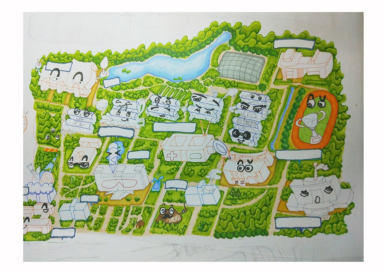 黄淮学院手绘地图设计与制作（图ZMTEzMjkxNDE2） - 艺术插画 - 站酷设计师李瑞琪李瑞琪原创素材 - 站酷ZCOOL