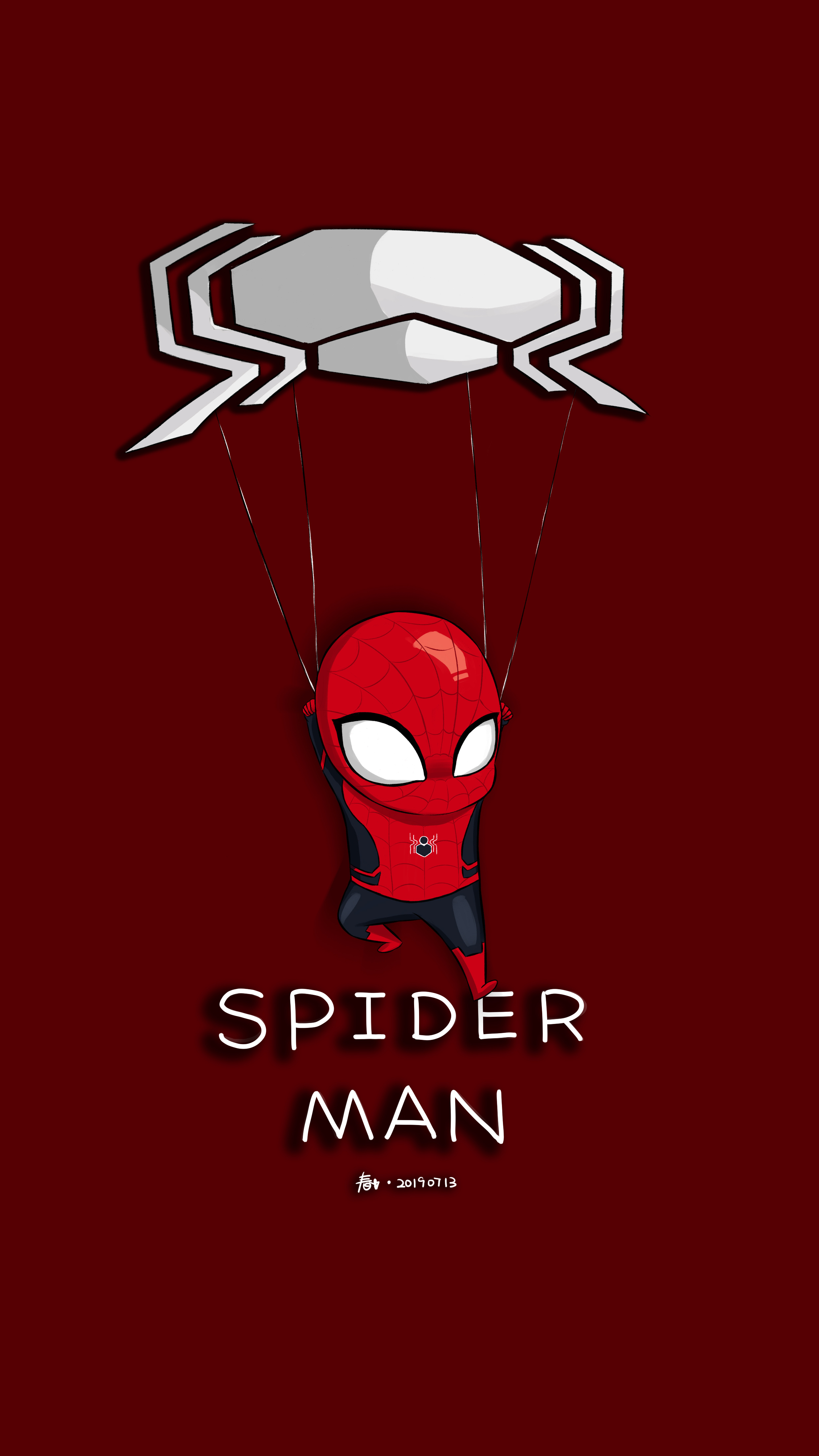 【蜘蛛侠·英雄远征】手绘小蜘蛛侠q版壁纸