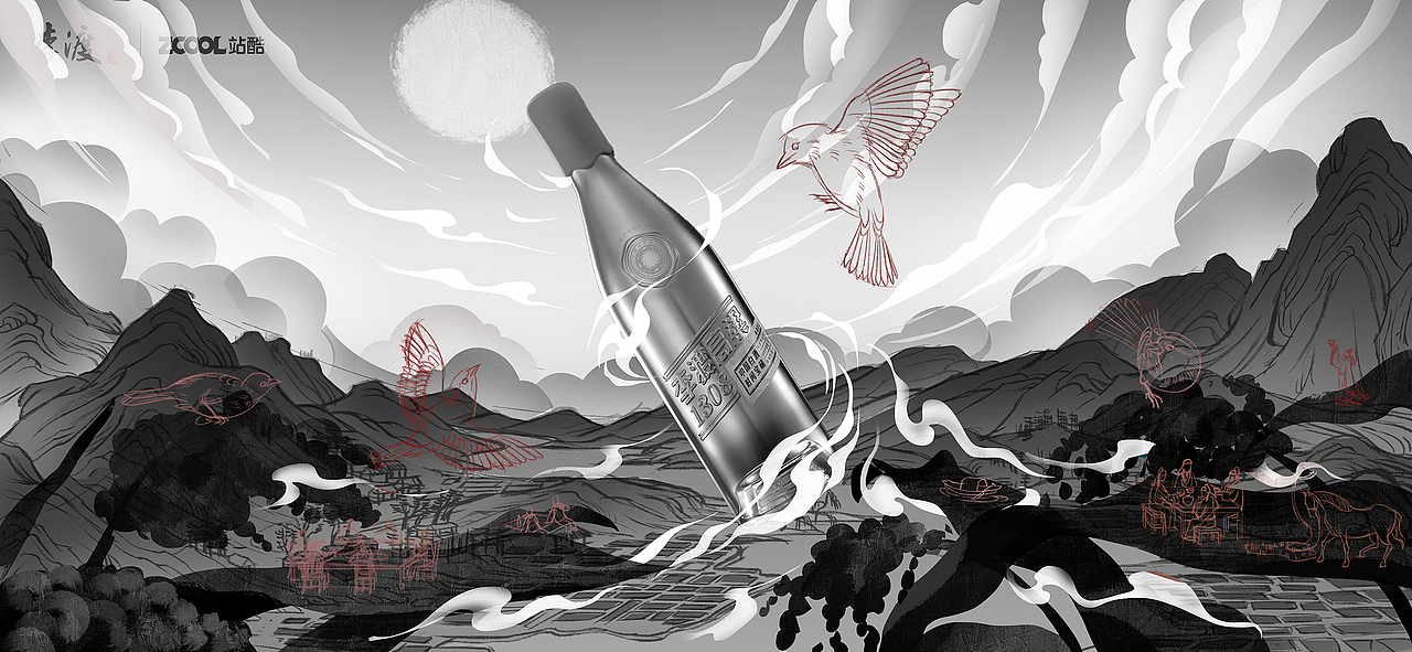 守護(hù)與傳承——李渡高粱1308（圖ZMjU1MTAwNzM2） - 海報(bào) - 站酷設(shè)計(jì)師Yabo陳原創(chuàng)素材 - 站酷ZCOOL