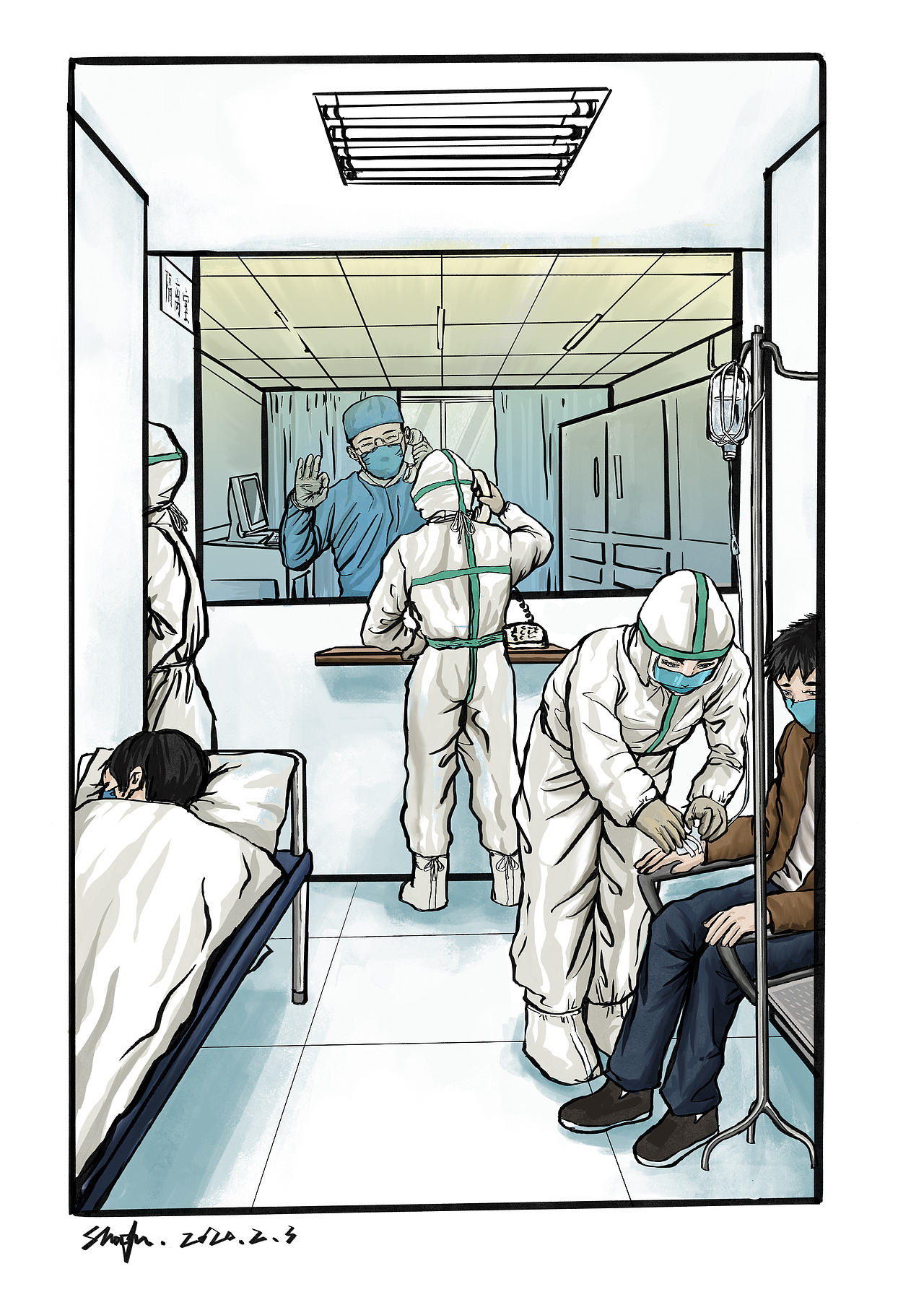 新冠抗疫漫画二图