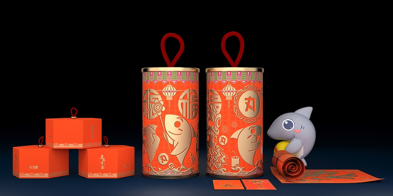 斗鱼2018【年年有鱼】新年礼盒包装设计（图ZMTA0MTQyMDY0） - 品牌 - 站酷设计师CHEVI原创素材 - 站酷ZCOOL