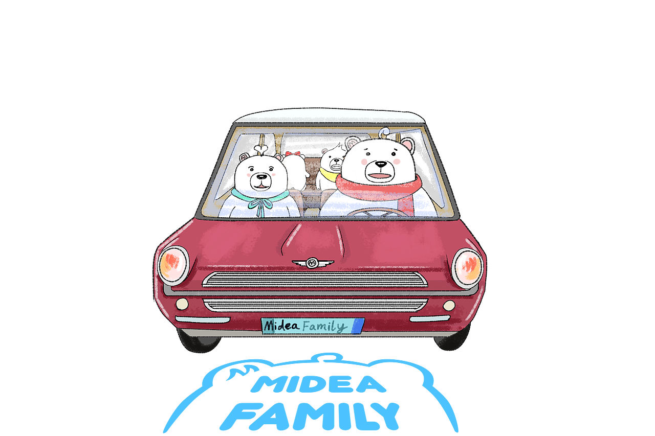 Midea Family 白白胖胖M熊 一家（图ZMTkwNjY3OTgw） - IP形象 - 站酷设计师雨的脚步原创素材 - 站酷ZCOOL