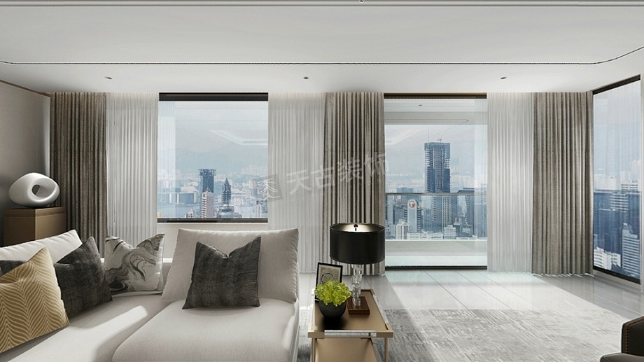 龙湖景粼玖序大平层装修,英伦风格设计案例,天古装饰