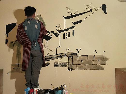 昆明3D彩绘文化墙玉溪背景墙仿古墙西双版纳墙体彩绘