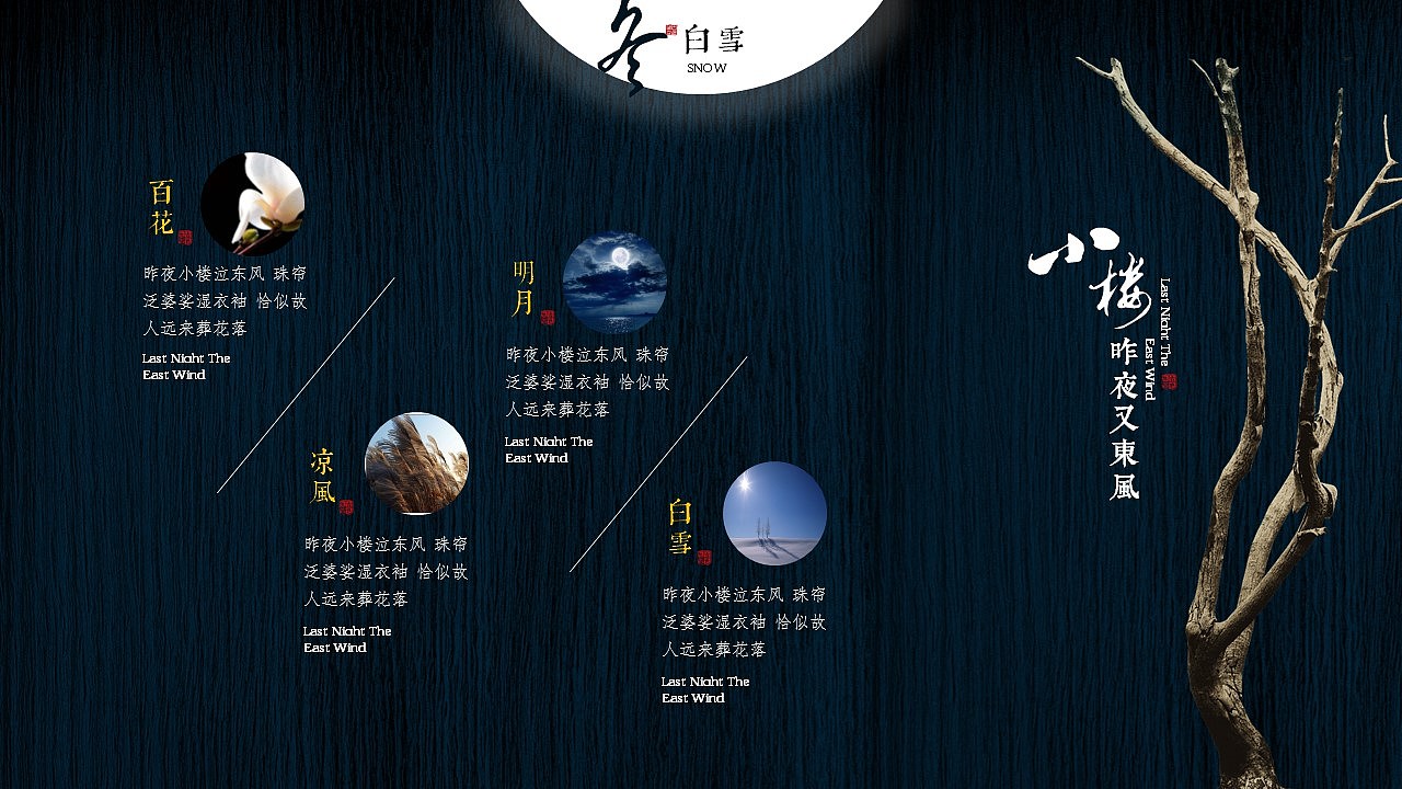 [一茶演示]中秋版 小楼昨夜又东风（图ZNTc1NzAyODg=） - PPT/Keynote - 站酷设计师ArlenePPT原创素材 - 站酷ZCOOL