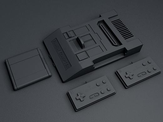 C4D 复古红白机建模