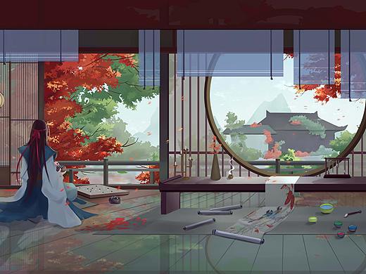 中国风室内场景气氛图