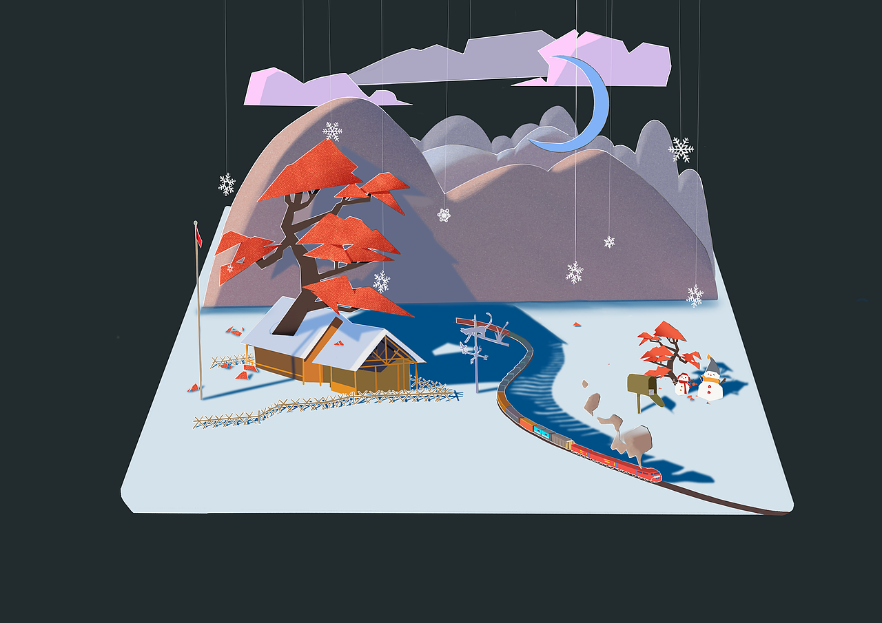 参考立体书样式的场景作业