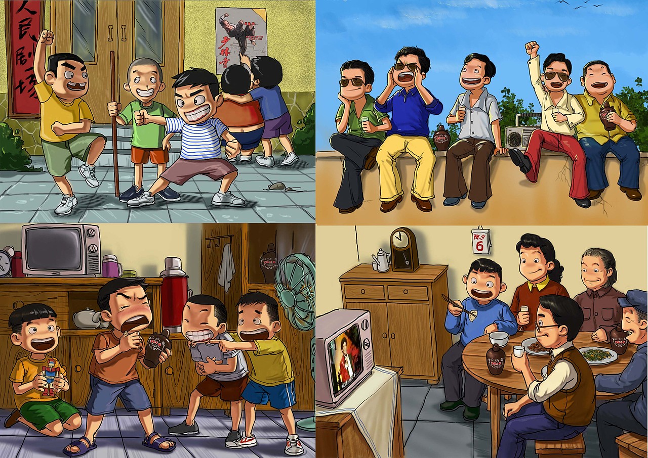 很久以前与互助青稞酒合作的插画